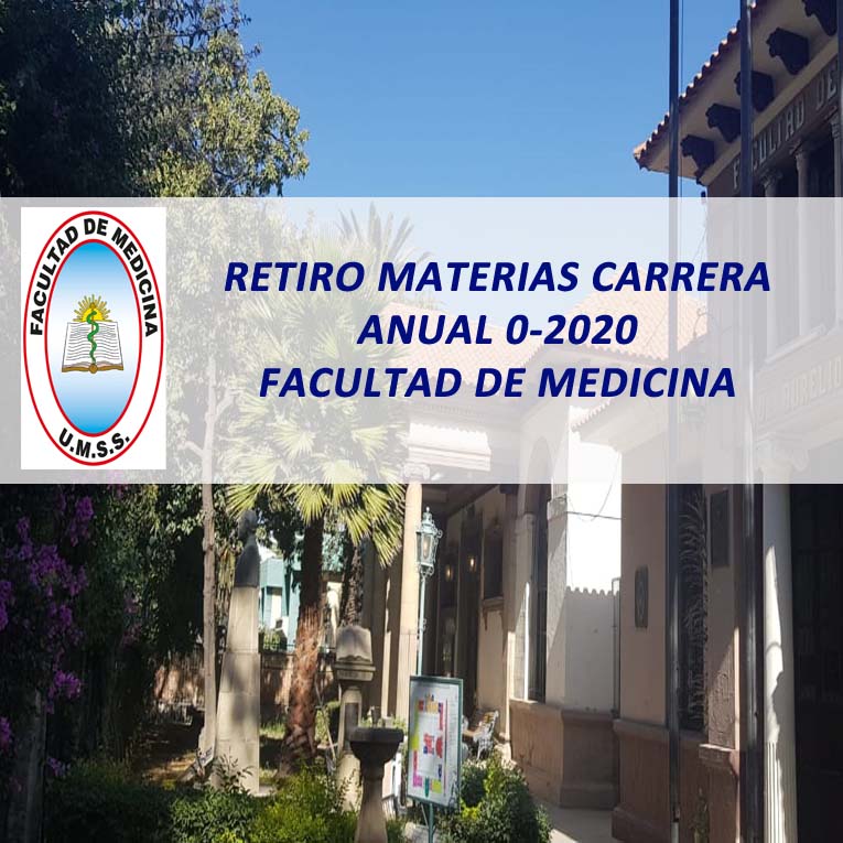 Retiro de Materias Carrera Anual 0-2020 Facultad de Medicina