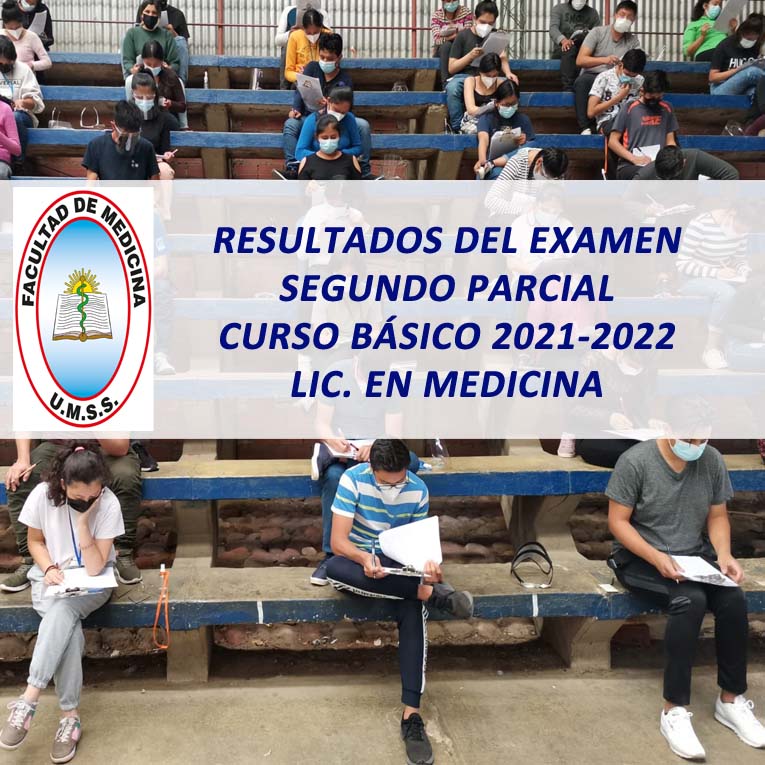 Resultados del Examen Segundo Parcial Curso Básico 2021-2022 Lic. en Medicina Facultad de Medicina