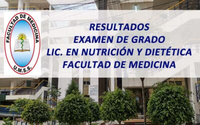 Resultados Examen de Grado Carrera Lic. en Nutrición y Dietética Facultad de Medicina