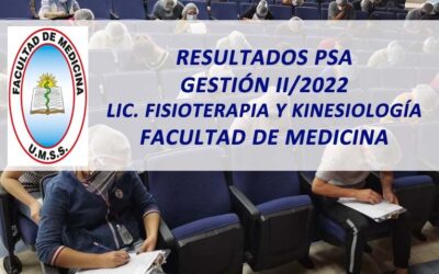 Resultados PSA Gestión II/2022 Lic. Fisioterapia y Kinesiología Facultad de Medicina
