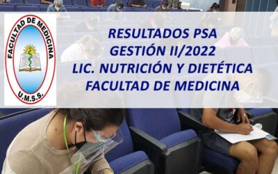 Resultados PSA Gestión II/2022 Lic. Nutrición y Dietética Facultad de Medicina
