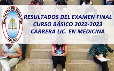 Resultados del Examen Final Curso Básico 2022-2023 Carrera Lic. en Medicina Facultad de Medicina