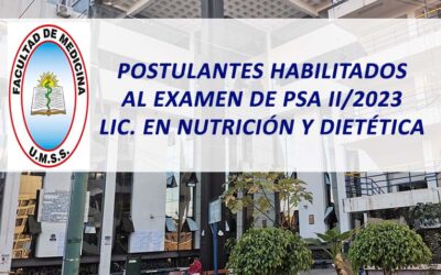 Postulantes Habilitados al Examen de PSA II/2023 Lic. en Nutrición y Dietética Facultad de Medicina