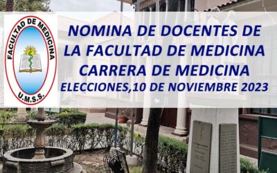 Nómina de Docentes de la Facultad de Medicina Carrera de Medicina. Elecciones, 10 de Noviembre de 2023