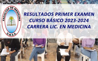 Resultados Primer Examen Curso Básico 2023-2024 Carrera Lic. en Medicina Facultad de Medicina