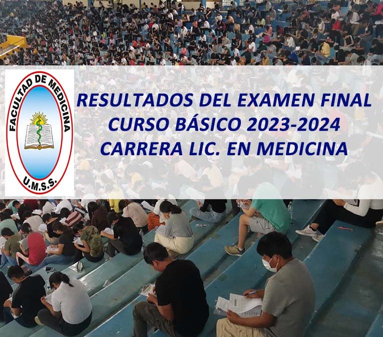 Resultados del Examen Final Curso Básico 2023-2024 Carrera Lic. en Medicina Facultad de Medicina