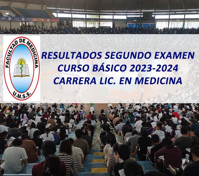 Resultados Segundo examen Curso Básico 2023-2024 Carrera Lic. en Medicina Facultad de Medicina