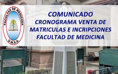 Comunicado Cronograma Venta de Matriculas e Inscripciones Facultad de Medicina