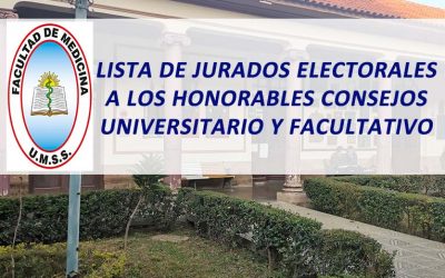 Lista de Jurados Electorales a los Honorables Consejos Universitario y Facultativo