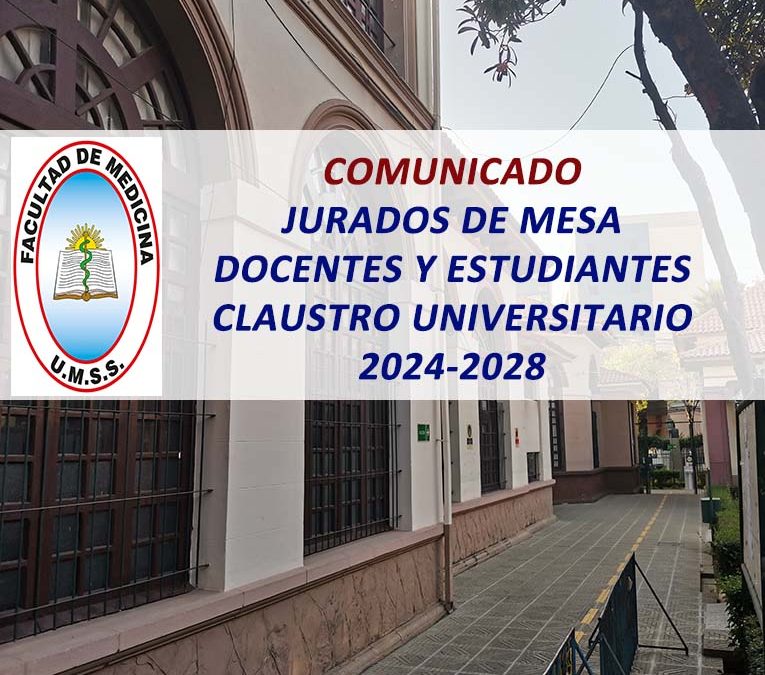 Comunicado Jurados de mesa Docentes y Estudiantes Claustro Universitario 2024-2028