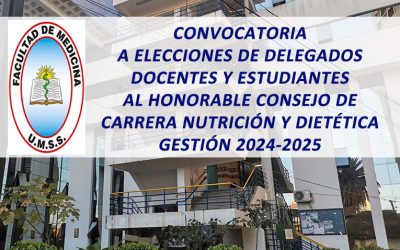 Convocatoria a Elecciones de Delegados Docentes y Estudiantes al Honorable Consejo de Carrera de Nutrición y Dietética Gestión 2024-2025