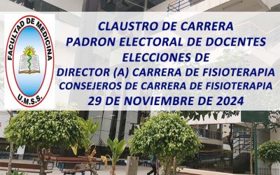 Claustro de Carrera Padrón Electoral de Docentes, Elecciones de: Director (a) Carrera de Fisioterapia Consejeros de Carrera de Fisioterapia, 29 de Noviembre de 2024