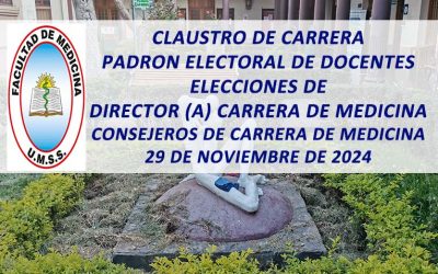 Claustro de Carrera Padrón Electoral de Docentes, Elecciones de: Director (a) Carrera de Medicina Consejeros de Carrera de Medicina, 29 de Noviembre de 2024