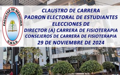 Claustro de Carrera Padrón Electoral de Estudiantes, Elecciones de: Director (a) Carrera de Fisioterapia Consejeros de Carrera de Fisioterapia, 29 de Noviembre de 2024