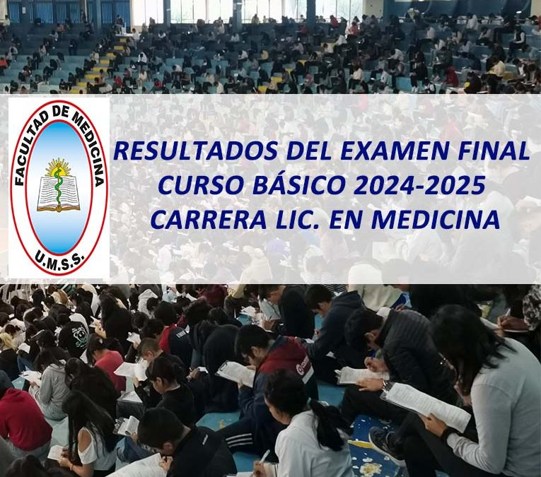 Resultados del Examen Final Curso Básico 2024-2025 Carrera Lic. en Medicina Facultad de Medicina