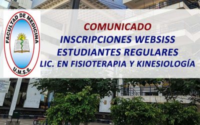 Comunicado Inscripciones WEBSISS Estudiantes Regulares Carrera de Fisioterapia y Kinesiología