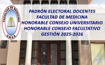 Padrón Electoral de Docentes Facultad de Medicina al Honorable Consejo Universitario y Honorable Consejo Facultativo Gestión 2025-2026