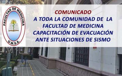 Comunicado a Toda la Comunidad de la Facultad de Medicina, Capacitación de Evacuación ante Situaciones de Sismo