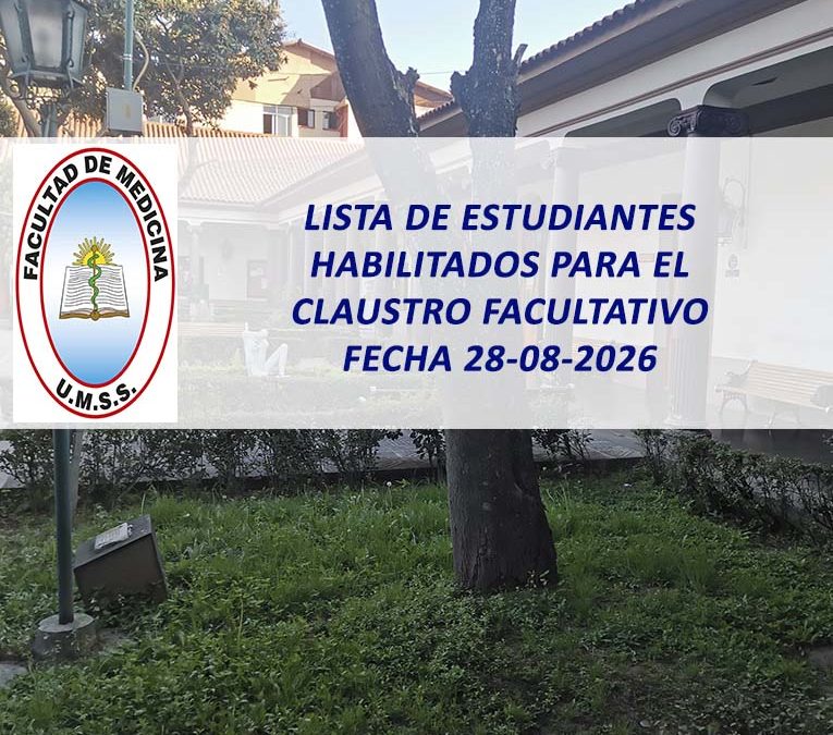 Lista de Estudiantes Habilitados para el Claustro Facultativo Fecha 28-08-2026