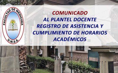 Comunicado al Plantel Docente que el Registro de Asistencia y Cumplimiento de Horarios Académicos Asignados
